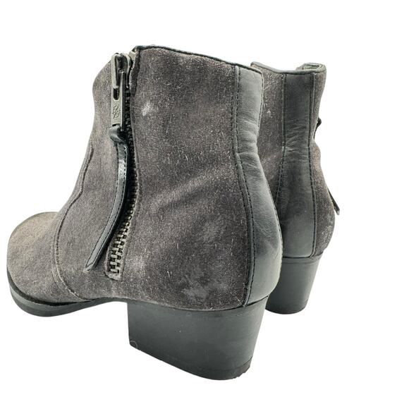 Bussola Alameda Gray Suede Leather Ankle Zip Up Western Booties Ankle Boots - Picture 9 of 13